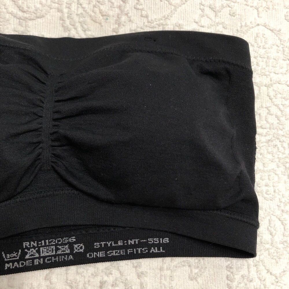 Zenana Strapless Padded Bra Nylon Black One Size Fits All - Picture 3 of 10